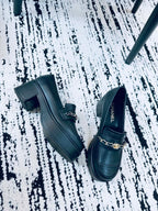 CC Moccasins 55mm In Black Lambskin With Chain  144479
