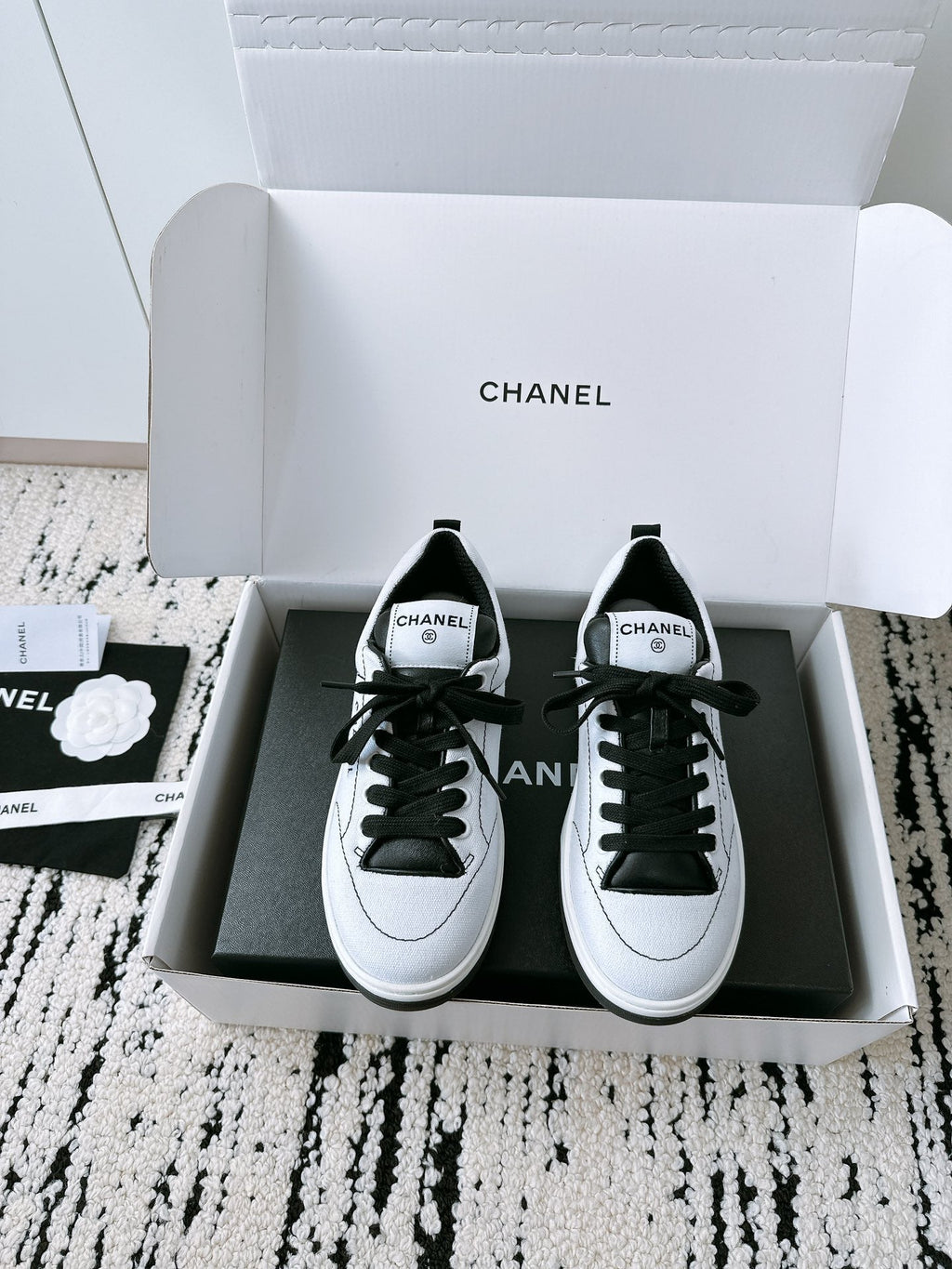 CC Sneaker In White Canvas Fabric 144501