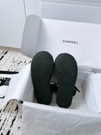 CC Sandals In Black Denim Fabric 144524