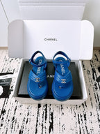 CC Sandals In Blue Lambskin 144532