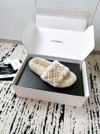 CC 25s Slippers 50mm Beige Wool 433605
