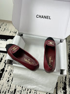 CC SS 2026 Pre Moccasin Black Burgundy Calfskin 628307