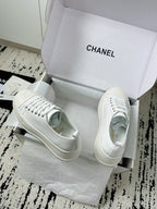 CC Platform Sneakers White Rubber Leather 696670