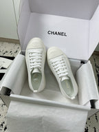 CC Platform Sneakers White Rubber Cotton 696672