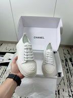CC Platform Sneakers White Rubber Cotton 696672