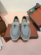 lp summer charm walk loafer dark grey khaki suede
