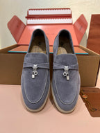 lp summer charm walk loafer rock grey beige suede