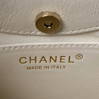 cc 24s31 nano shopping bag 17.5cm cream lambskin gold hardware