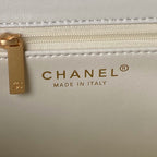24s small flap bag 23cm cream calfskin gold hardware