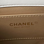24a mini flap bag 19cm white lambskin pearl and gold hardware