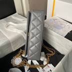 24a classic flap bag 26cm grey lambskin gold hardware