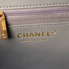 24a classic flap bag 26cm grey lambskin gold hardware