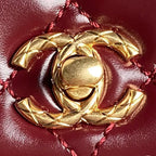 CC 24A Coco Handle Mini 19cm Burgundy Patent Calfskin Gold Hardware
