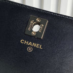 CC 24B Trendy Bag 18.5cm Black Lambskin Gold Hardware