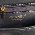 CC 24K Mini Flap Bag 24cm Black Lambskin Gold Hardware