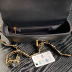 CC 24K Mini Flap Bag 24cm Black Lambskin Gold Hardware