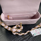 CC 24K Mini Flap Bag 21cm Light Violet Lambskin Gold Hardware