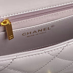 CC 24K Mini Flap Bag 21cm Light Violet Lambskin Gold Hardware