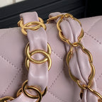 CC 24K Mini Flap Bag 21cm Light Violet Lambskin Gold Hardware