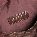 24K Camera Bag Burgundy Calfskin Gold Hardware