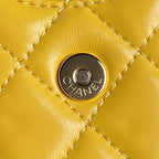 24K Camera Bag Yellow Calfskin Gold Hardware