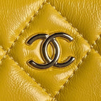 24K Camera Bag Yellow Calfskin Gold Hardware