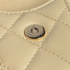 24K Camera Bag Beige Calfskin Gold Hardware