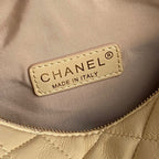 24K Camera Bag Beige Calfskin Gold Hardware