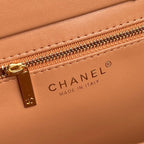 24K Shopping Bag 32cm Brown Calfskin Gold Hardware