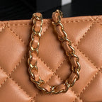 24K Shopping Bag 32cm Brown Calfskin Gold Hardware