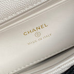 CC 24K Coco Handle Nano 14.5cm White Grained Calfskin Gold Hardware