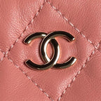 CC 25C Clutch With Strap 21cm Light Pink Calfskin