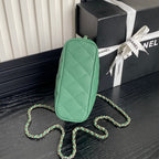 CC 25C Hobo Bag 21.5cm Top Handle Dark Green Grained Calfskin