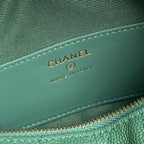 CC 25C Hobo Bag 21.5cm Top Handle Dark Green Grained Calfskin