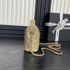 CC 25C Hobo Bag 21.5cm Top Handle Beige Grained Calfskin