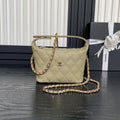 CC 25C Hobo Bag 21.5cm Top Handle Beige Grained Calfskin