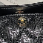 CC Coco Crush Handle Lunch Bag Black Caviar Leather