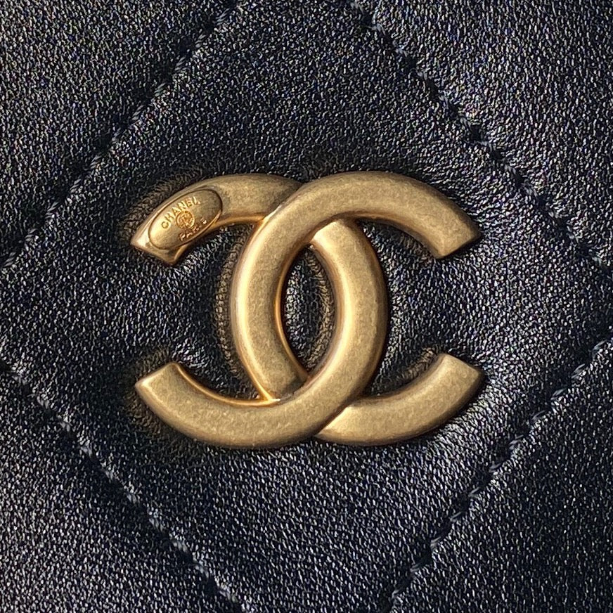 Chanel 2025 Hobo Bag 35cm Black Calfskin 318242