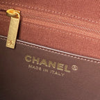 Chanel 2025 Hobo Bag 31cm Dark Brown Suede With Gold Hardware 320286