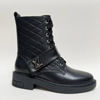 LV Citizen Flat Ranger Boot Plain Black Calfskin