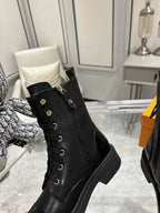 LV Citizen Flat Ranger Boot Black Cowhide