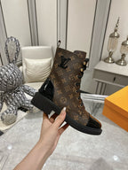 LV Citizen Flat Ranger Boot Dark Brown Monogram Cowhide