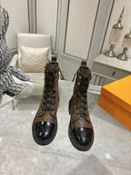 LV Citizen Flat Ranger Boot Dark Brown Monogram Cowhide
