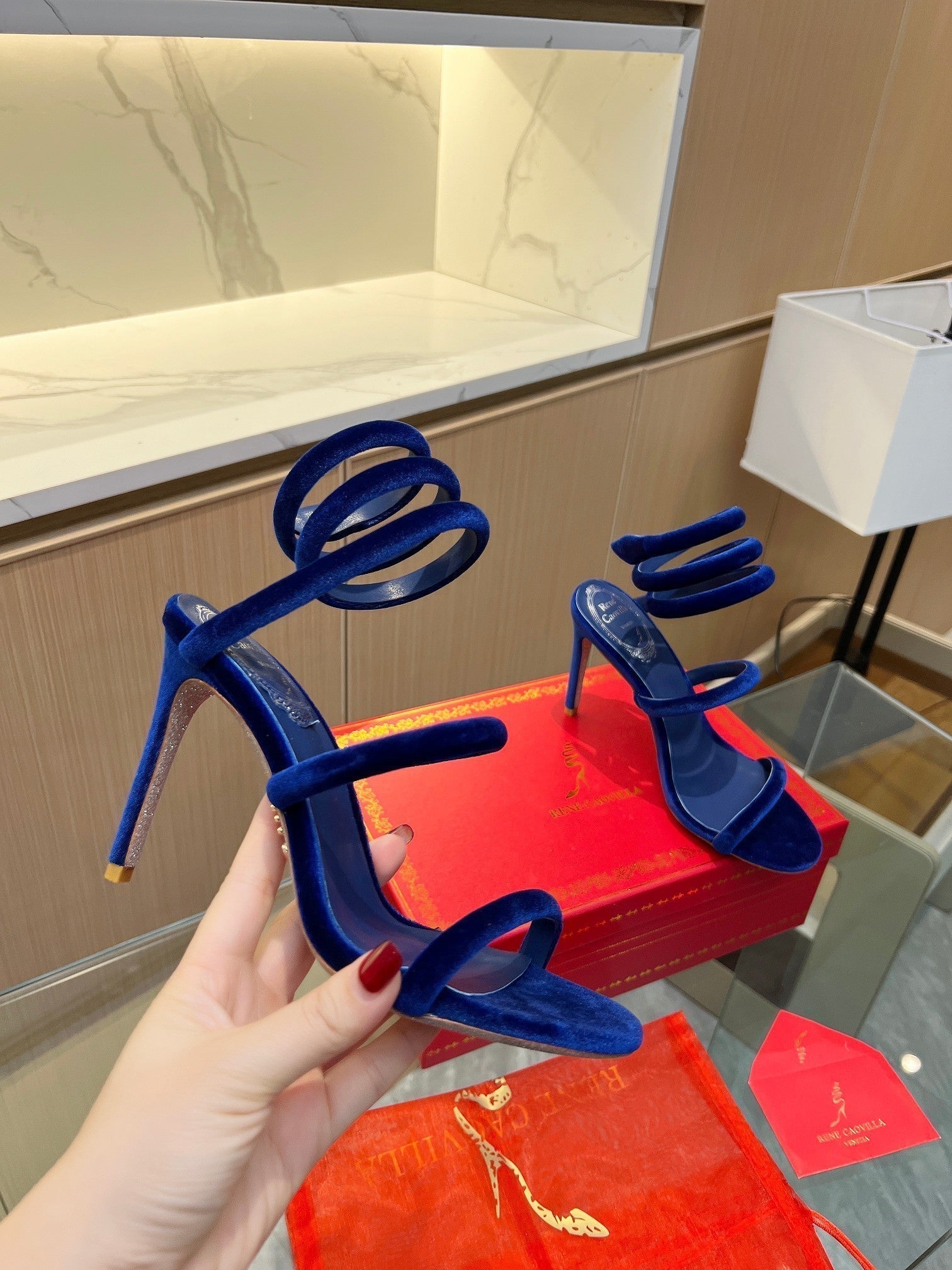 RC Sandals Navy Blue 0rigin@l Velvet Sheepskin 341990
