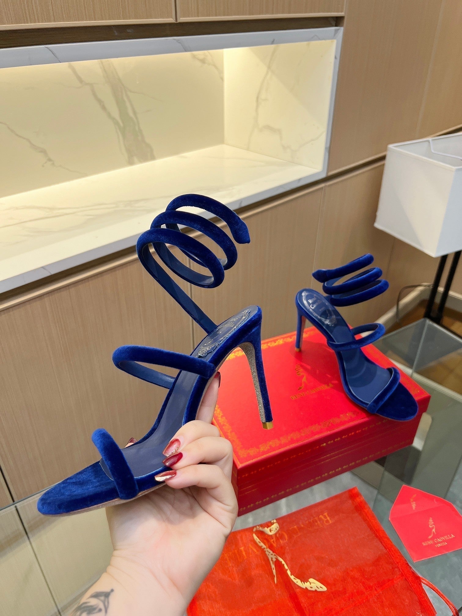 RC Sandals Navy Blue 0rigin@l Velvet Sheepskin 341990