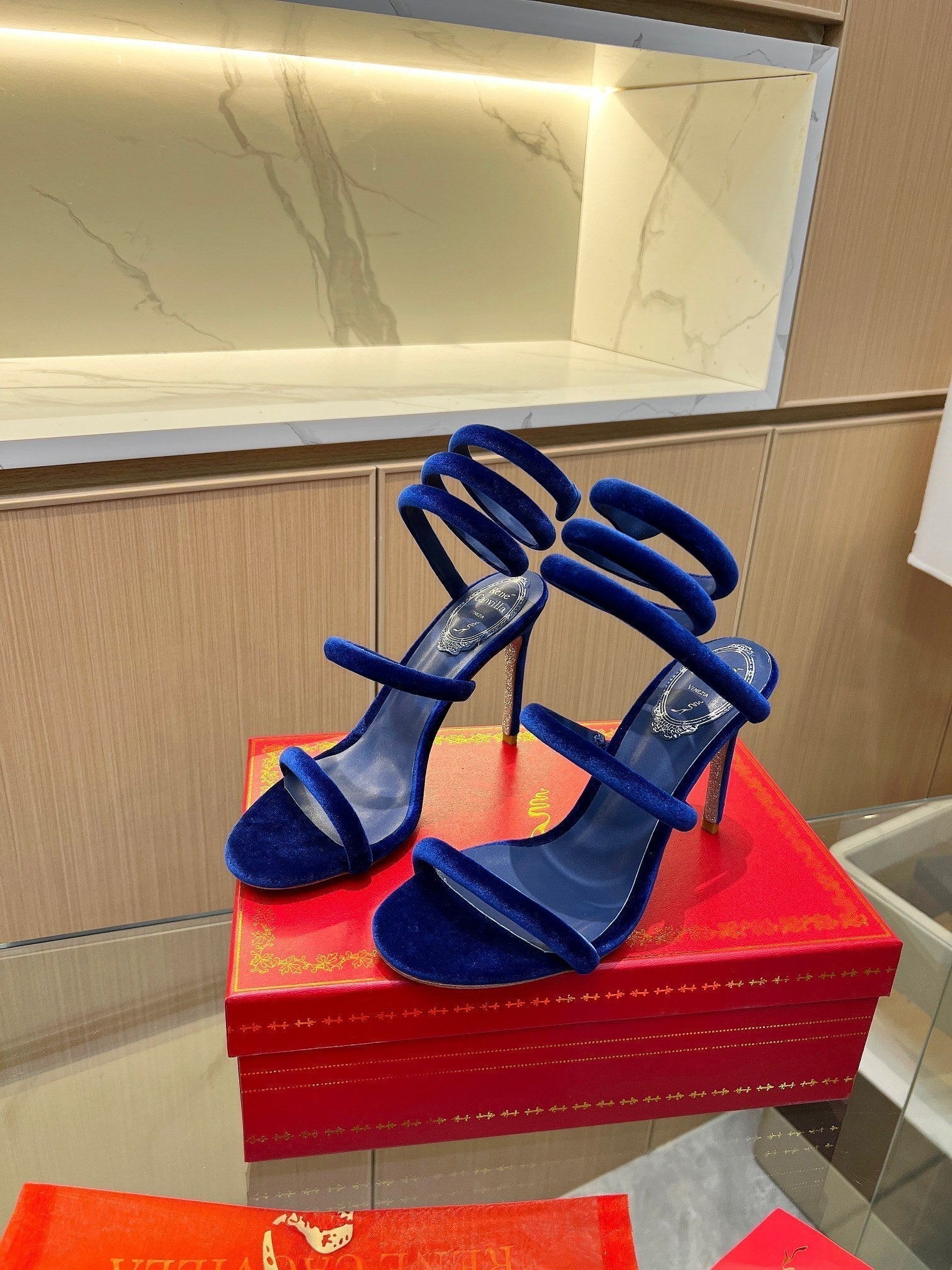 RC Sandals Navy Blue 0rigin@l Velvet Sheepskin 341990