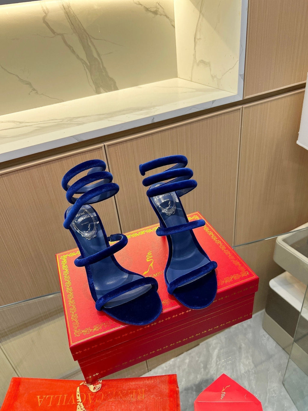 RC Sandals Navy Blue 0rigin@l Velvet Sheepskin 341990