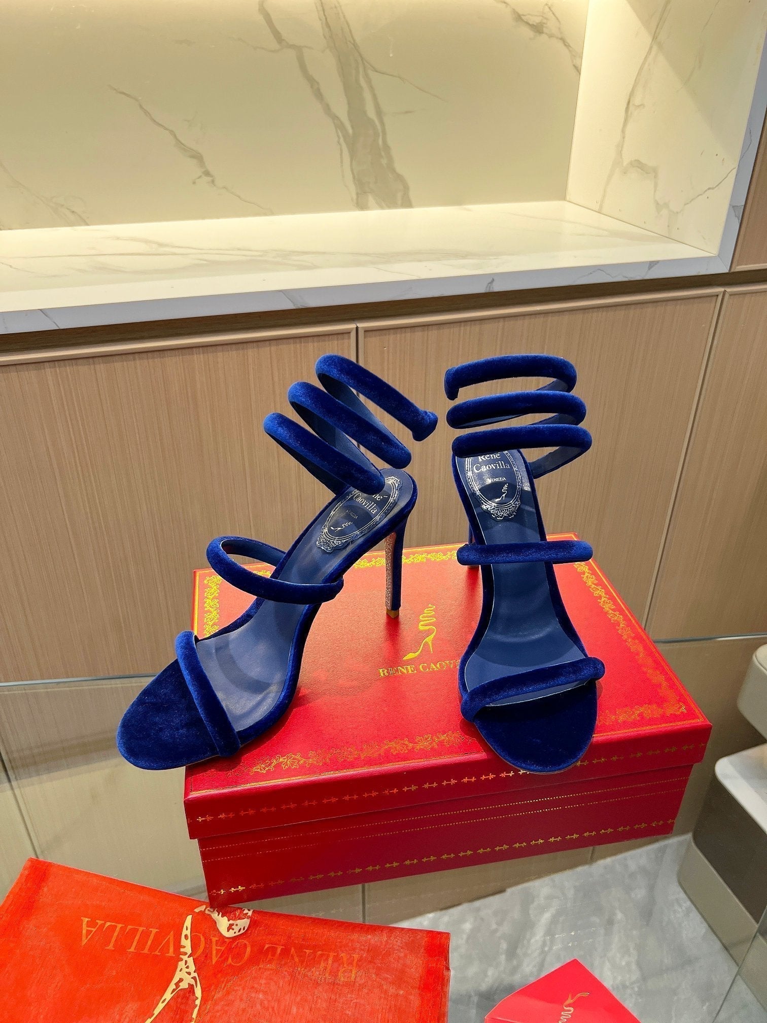 RC Sandals Navy Blue 0rigin@l Velvet Sheepskin 341990