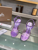 CL Degrasandal 100 Embellished PVC and Metallic Leather 251030