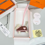 HM Rodeo Robeo Heart PM Charm White mix Chocolate Lambskin